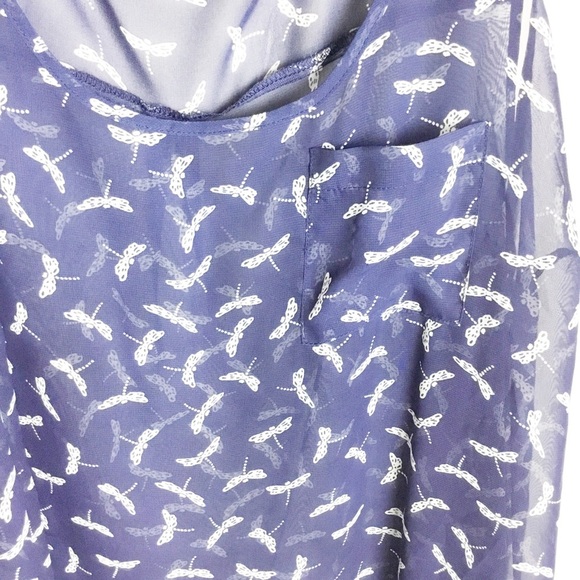 Torrid Dragonfly Blue Tank Top Plus Size 1X - Picture 3 of 4